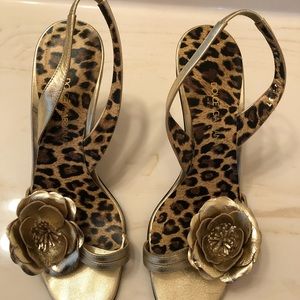 Dolce & Gabanna Metallic Slingback Sandals